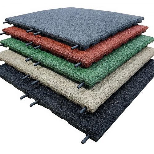 Dalle Caoutchouc 500×500×100 mm – Ultra Résistante et Amortissante