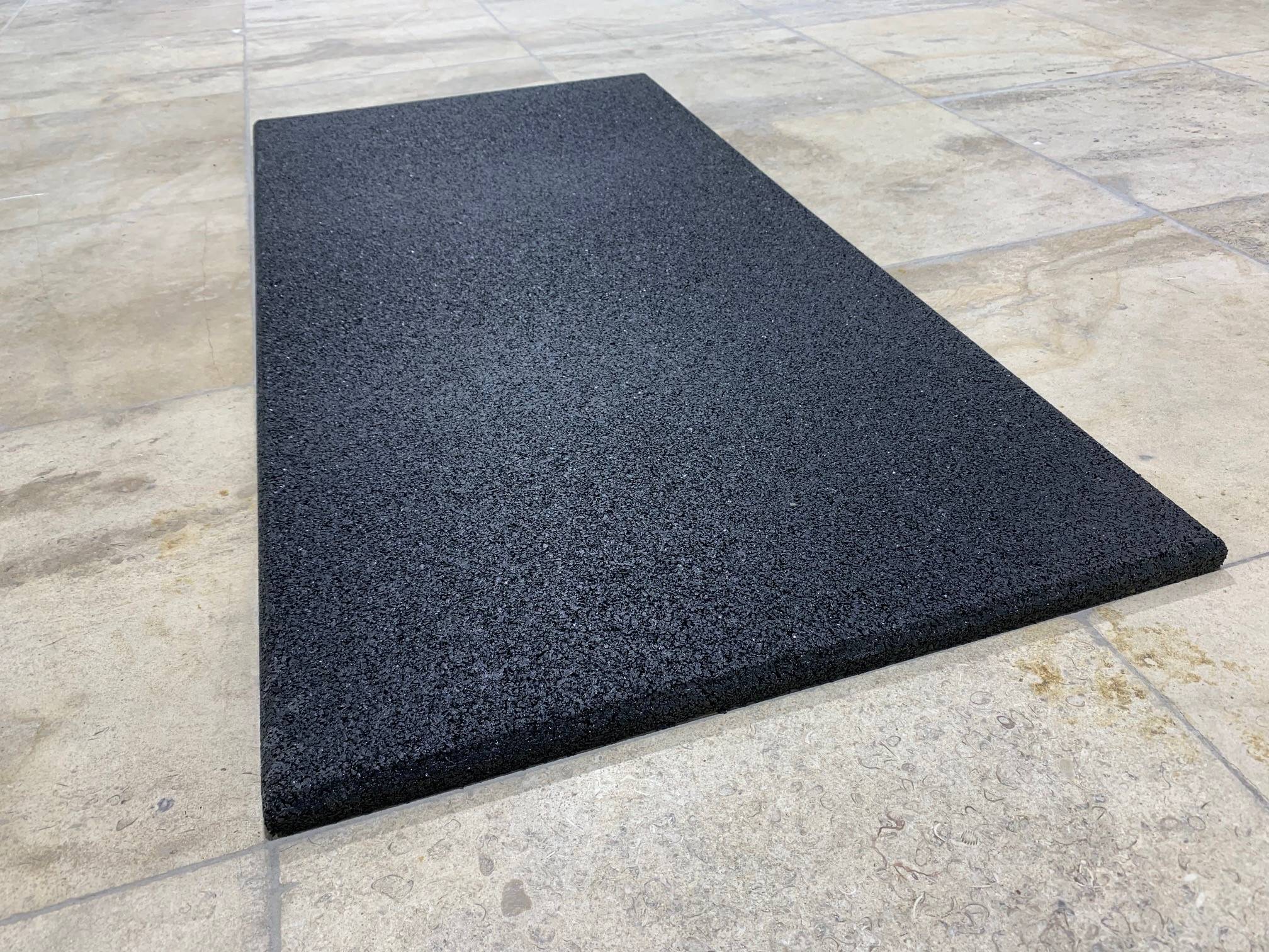 Dalle Sol Caoutchouc 50×100 cm – 20 mm – Rectangulaire Noire – Image 2